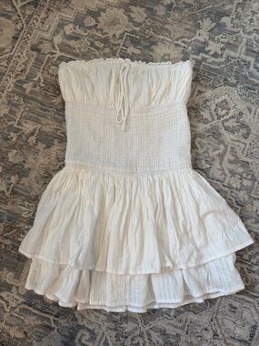 Princess Polly White Strapless Ruffle Mini Dress